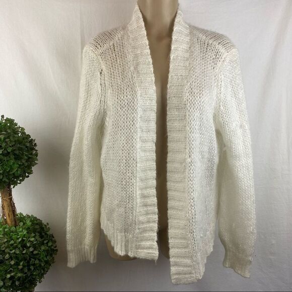 Anthropologie Wooden Ships White Soft Cozy Open Loose Cardigan Sweater S - Picture 1 of 3
